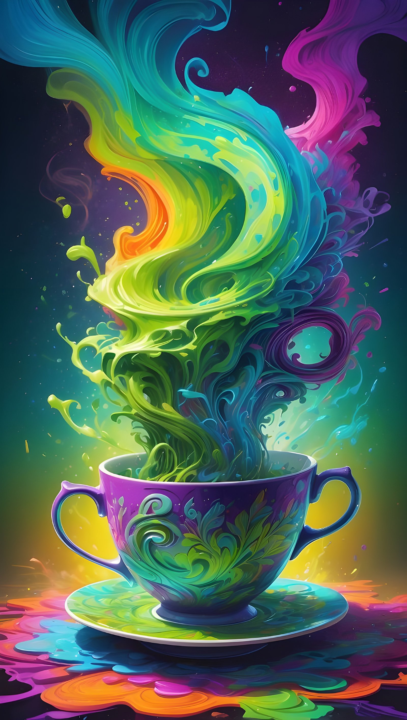 Artistic Tea Cup Wallpaper