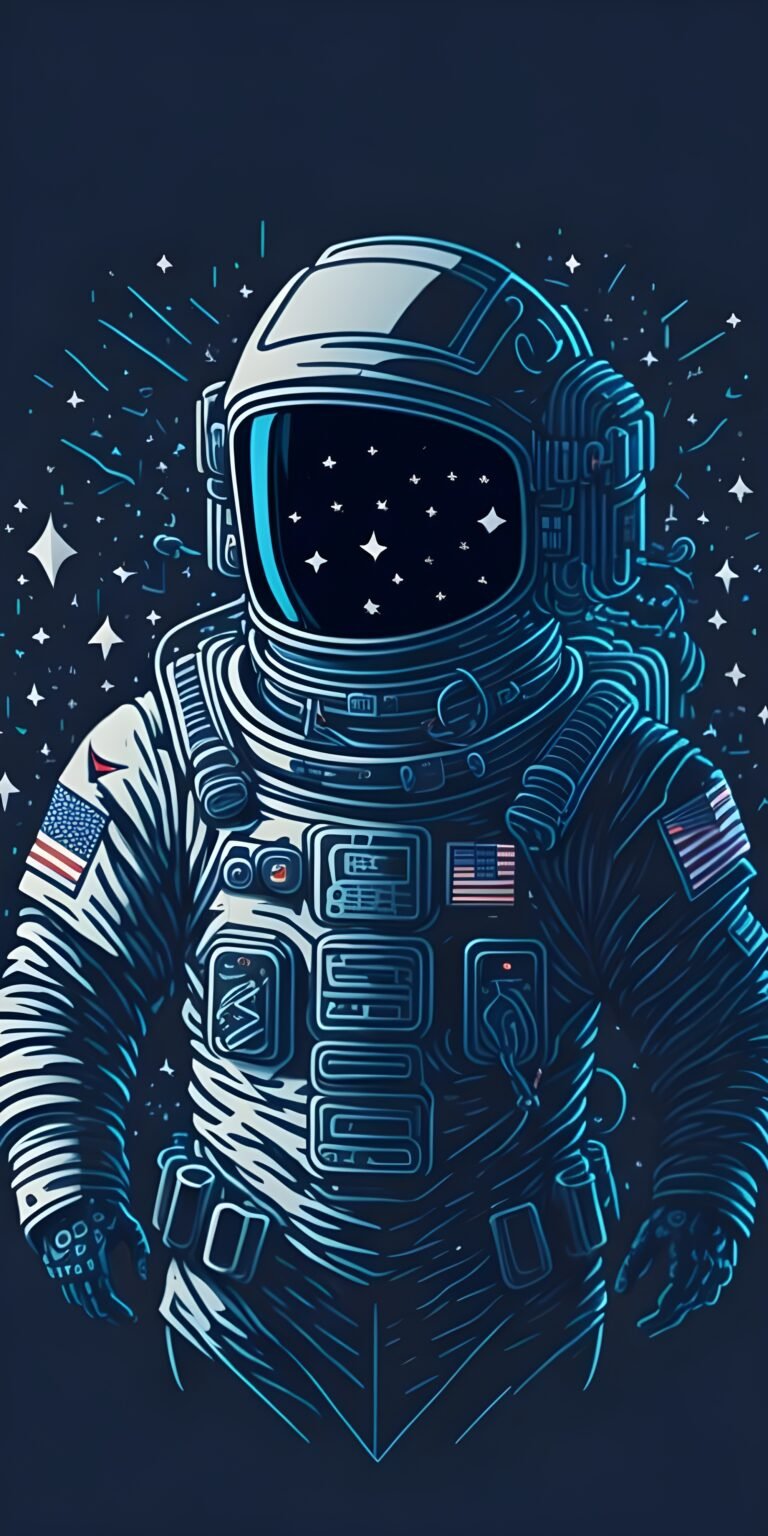 Astronaut, Galaxy wallpaper for Phone, Blue, Black Background