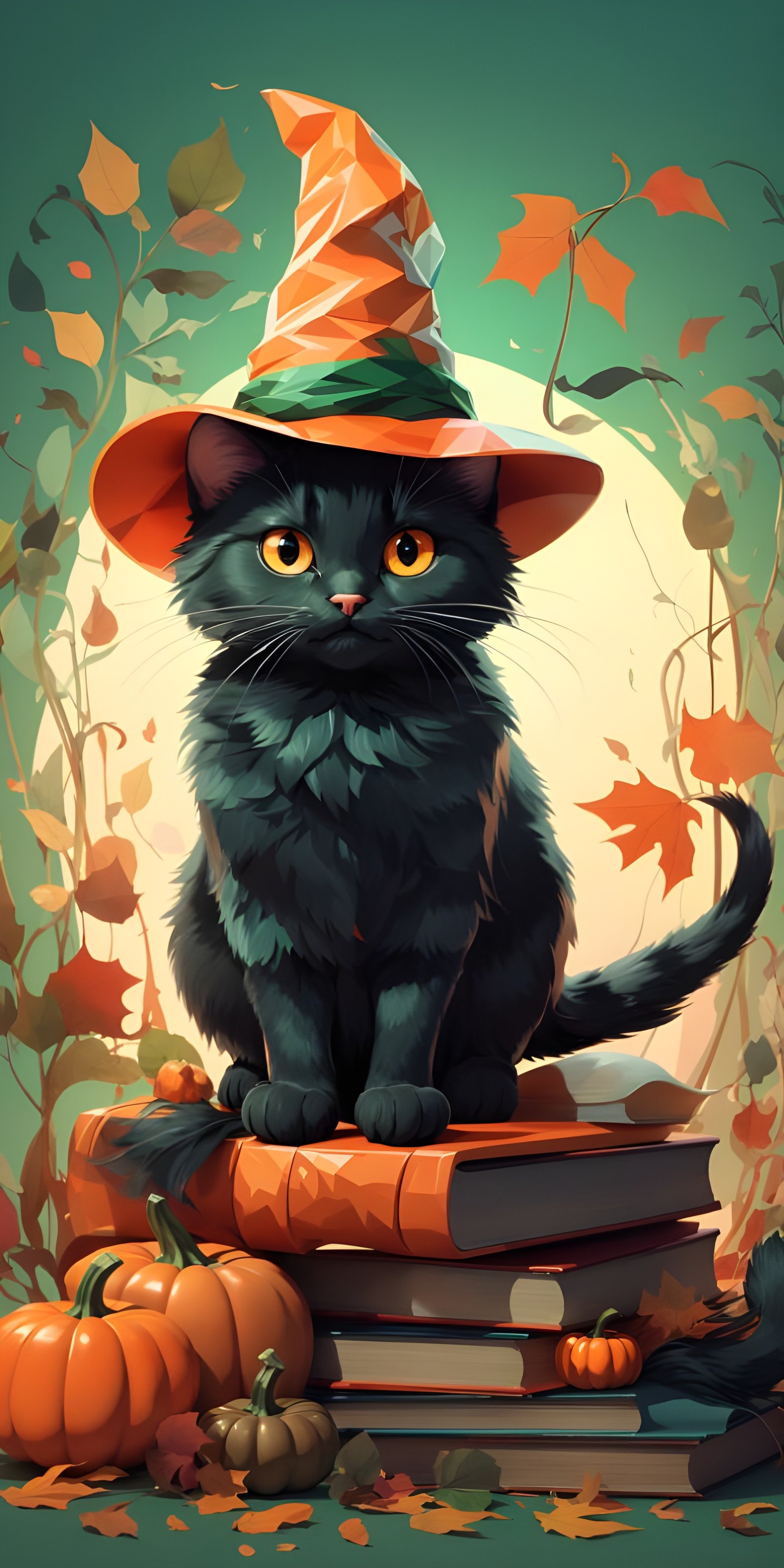 Black Cat Halloween Wallpaper Download for Mobile