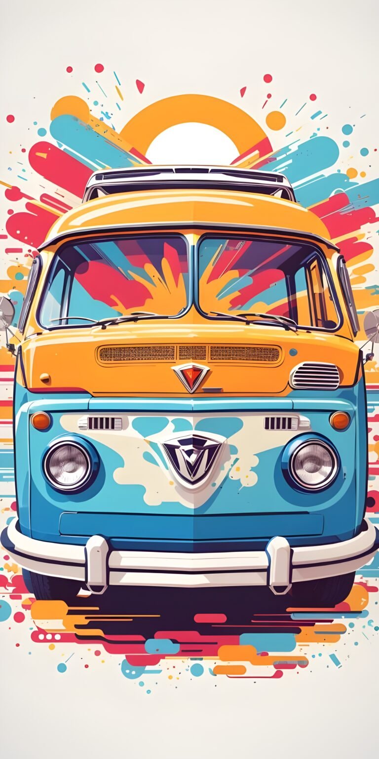 Bus Colorful, Art Wallpaper
