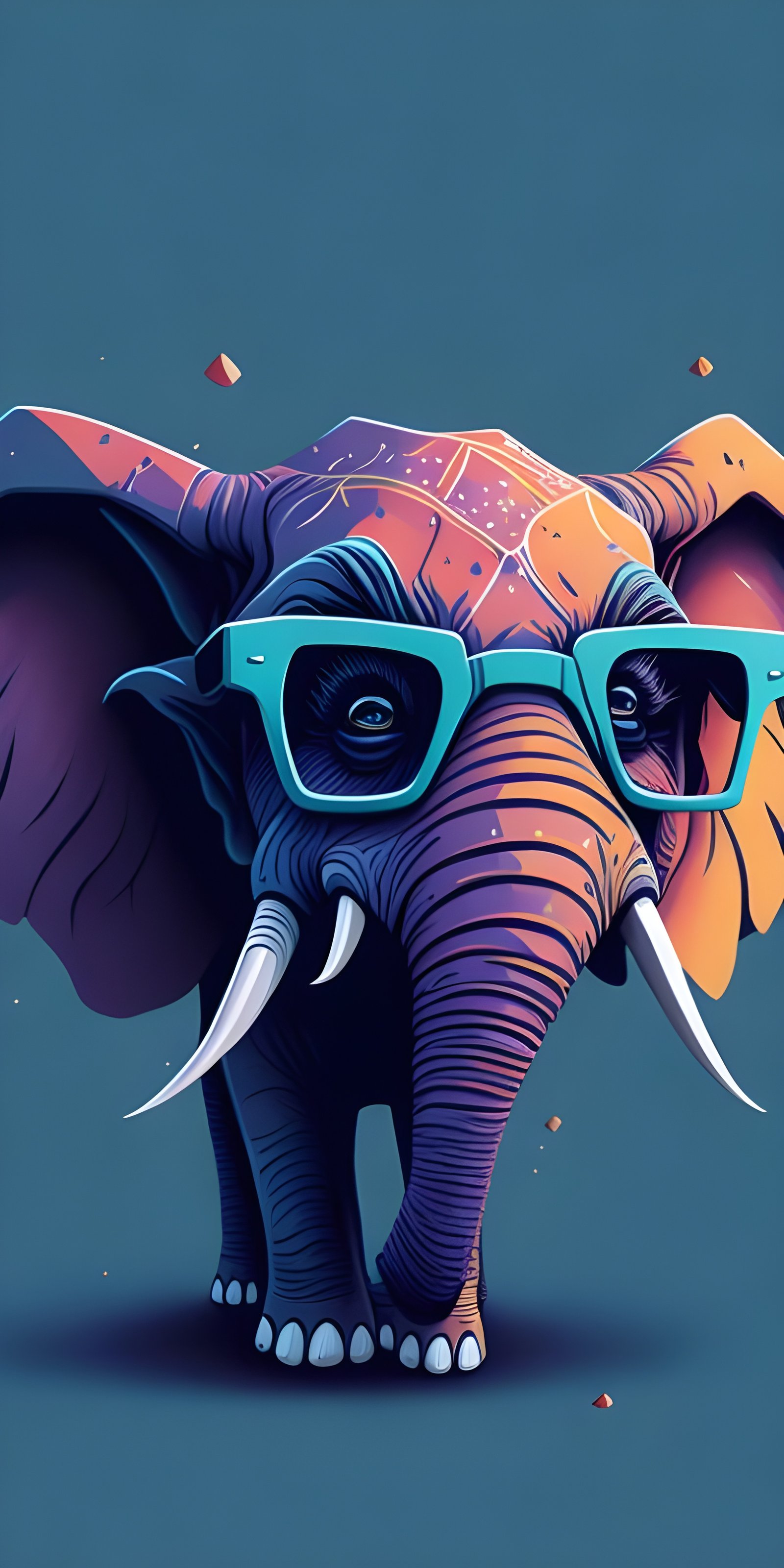 Cartoon Elephant Wallpaper mobile, Animal, Minimalist