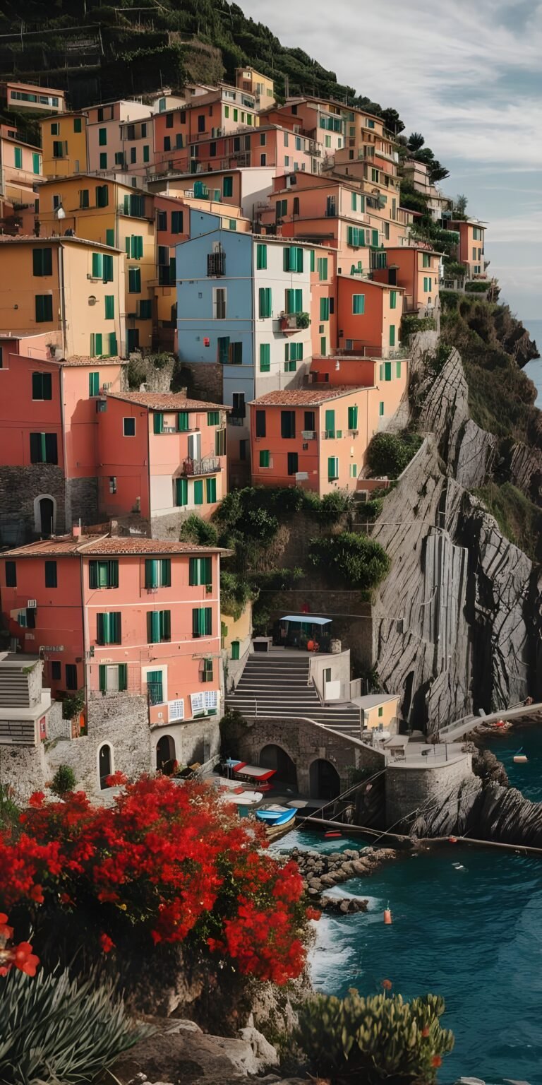 Coastal villages of Cinque Terre, Italy, nestled against colorful cliffs, World Places