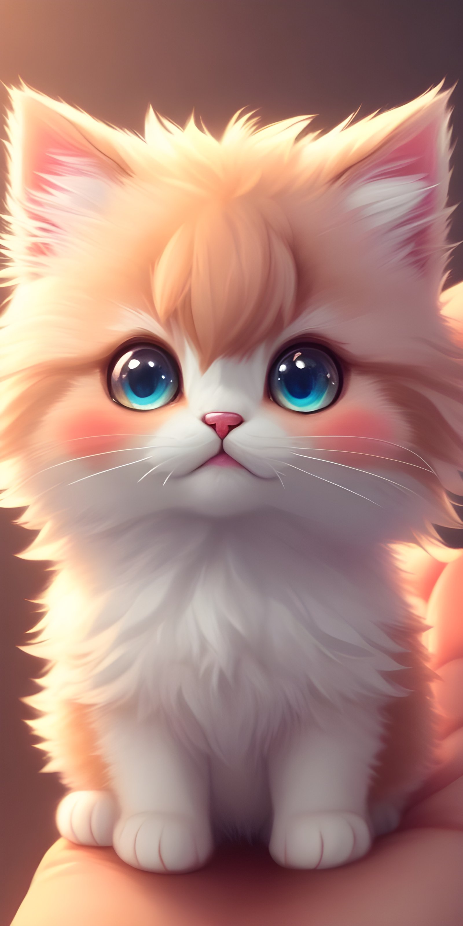 Cute Blushing Cat, Cartoon