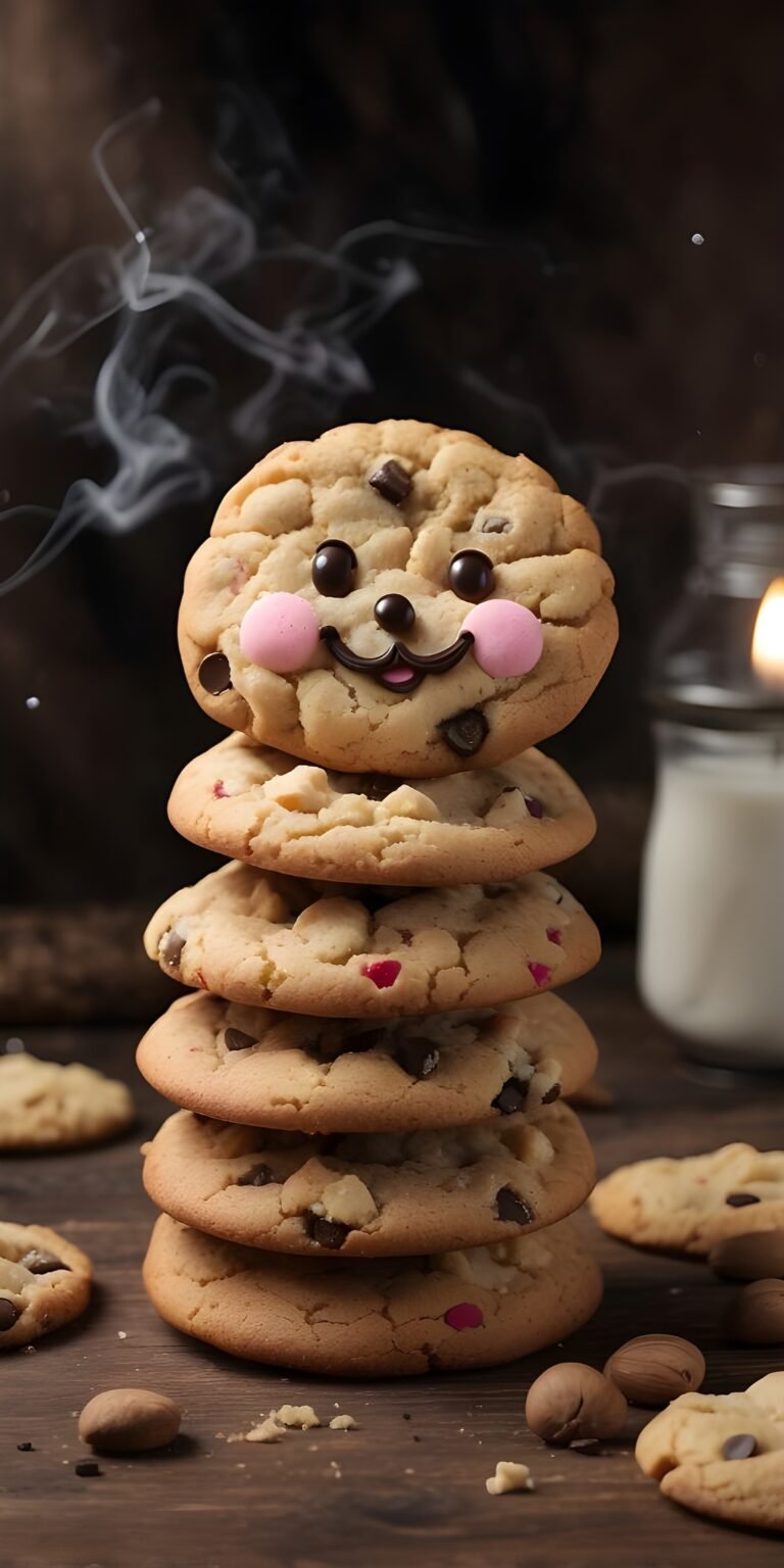 Cute Food Wallpaper, Cookies Smile, for Mobile Background