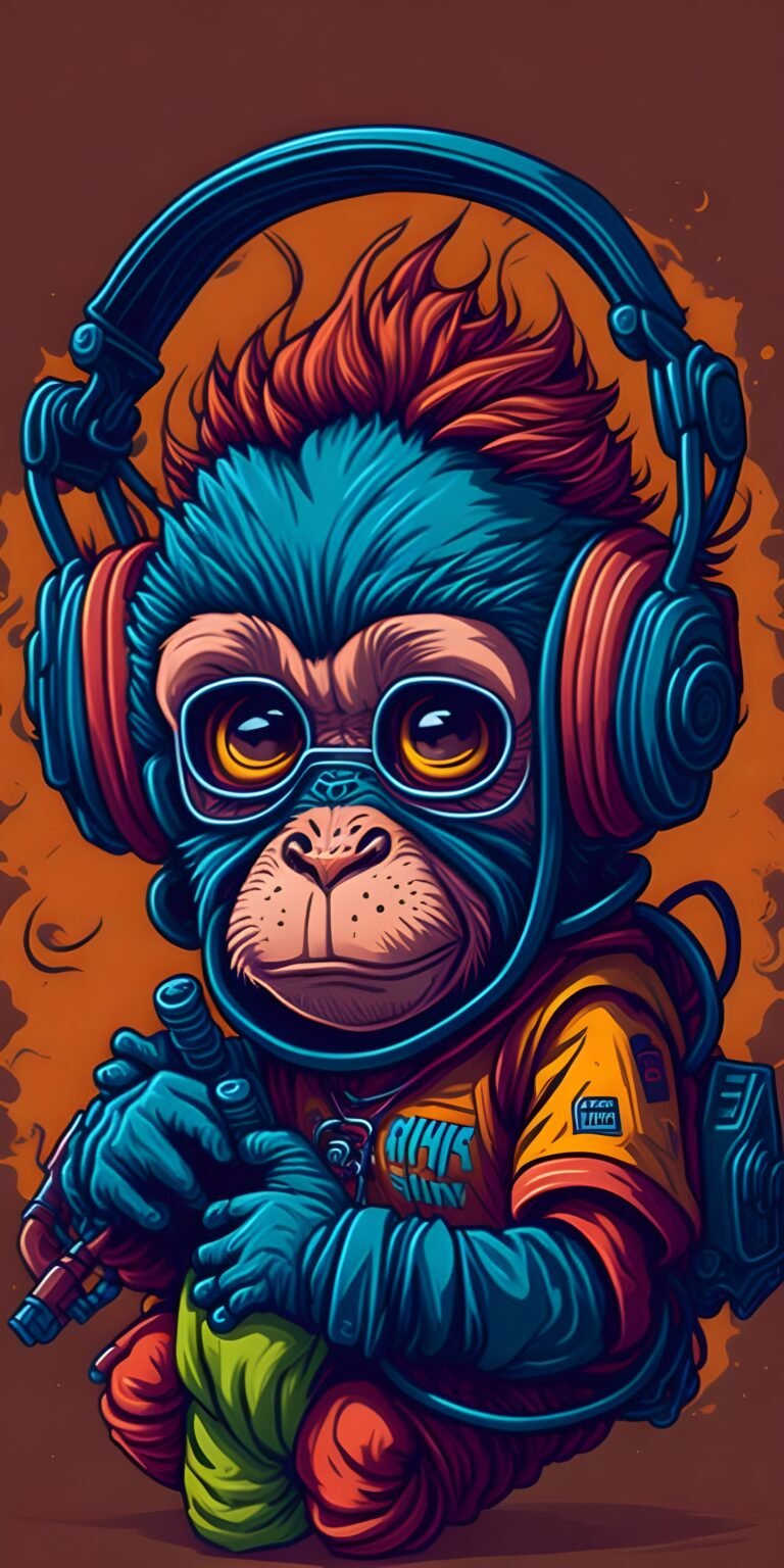 Cute Monkey Cartoon Wallpaper, Animal