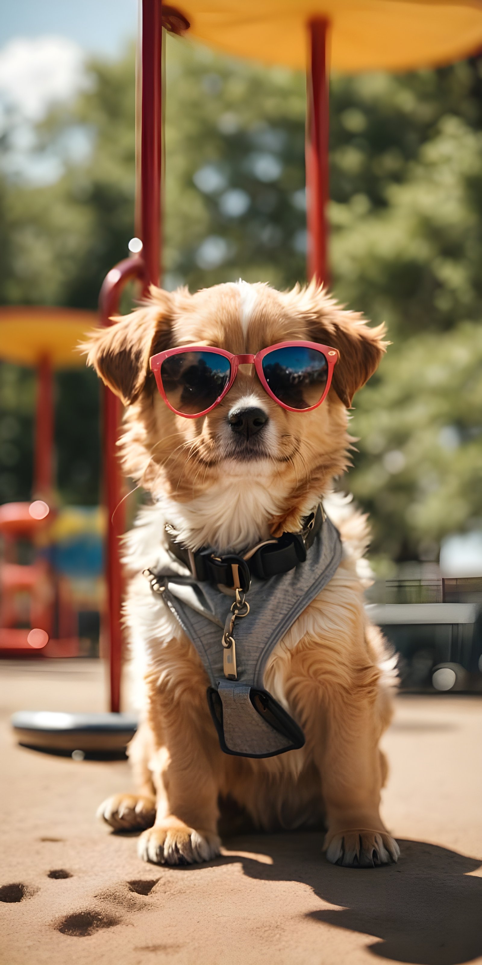 Cute Puppy, Dog with Sunglass