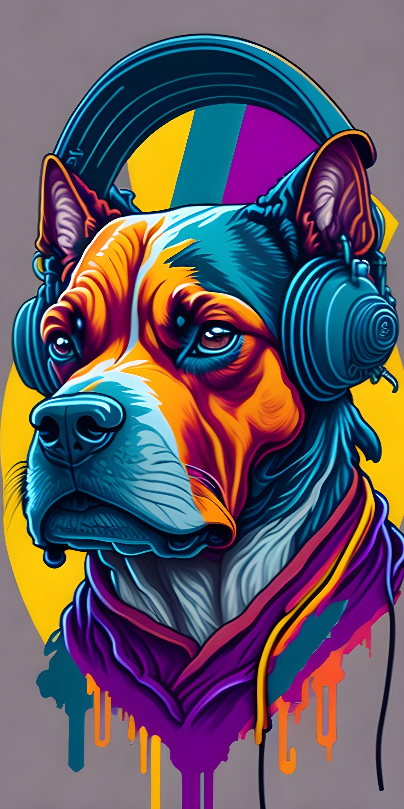 Dog Colorful Cartoon Wallpaper