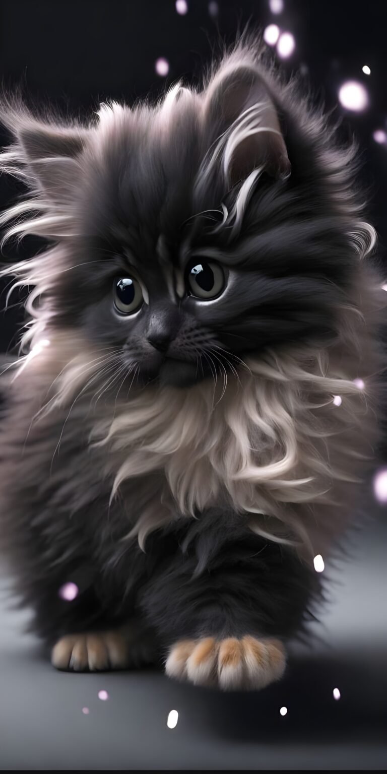 Furry Cat Black Phone Wallpaper HD