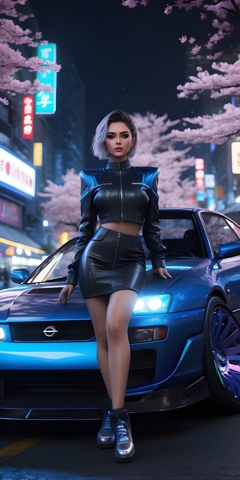 Girl Phone Wallpaper with Car