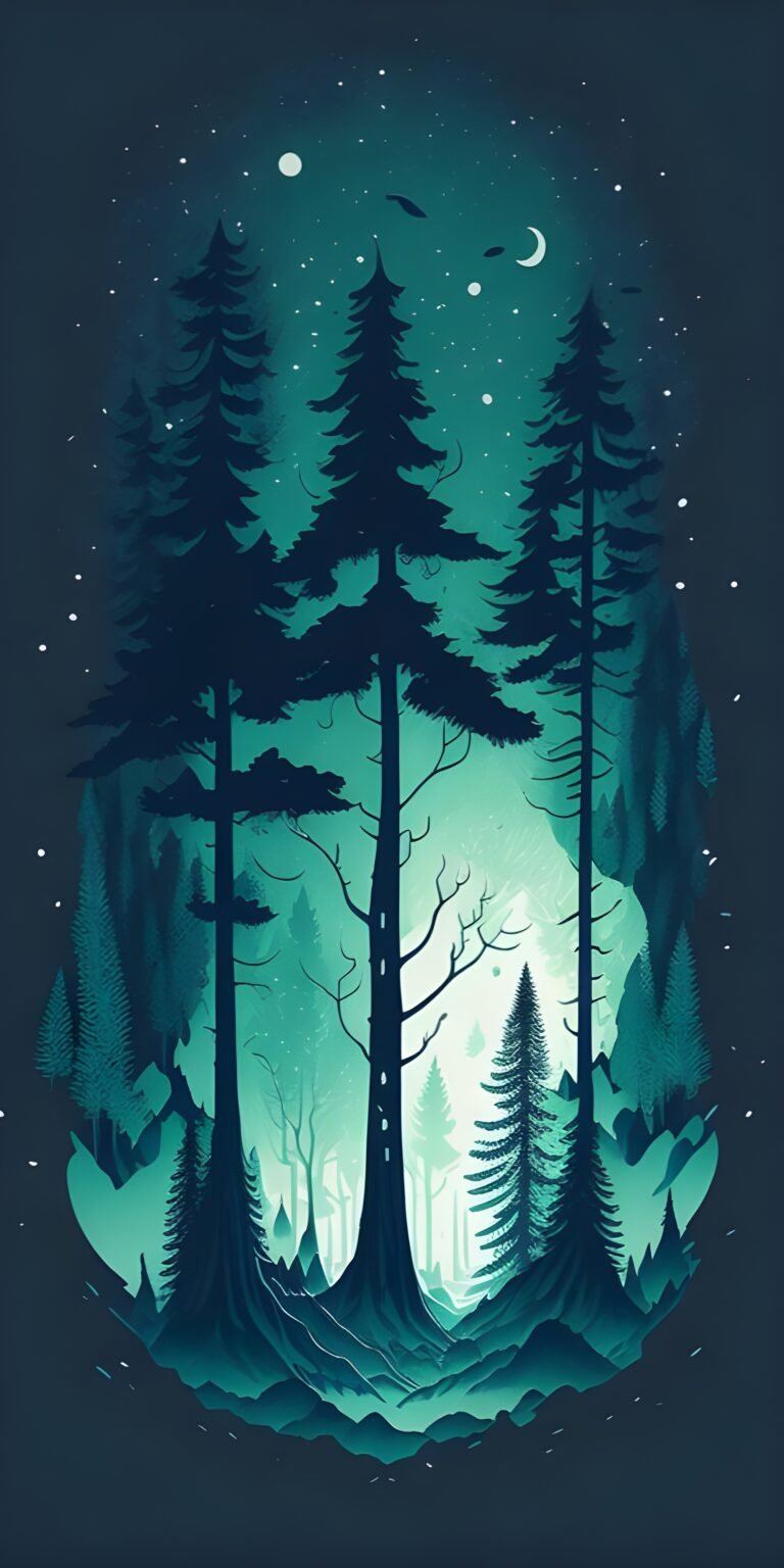 Minimal Forest Night Wallpaper Download