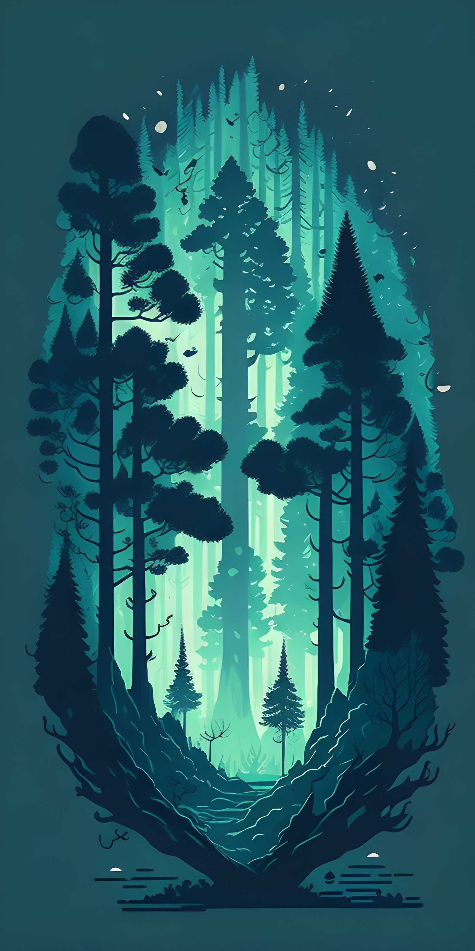 Minimal Forest Night Wallpaper Download Now