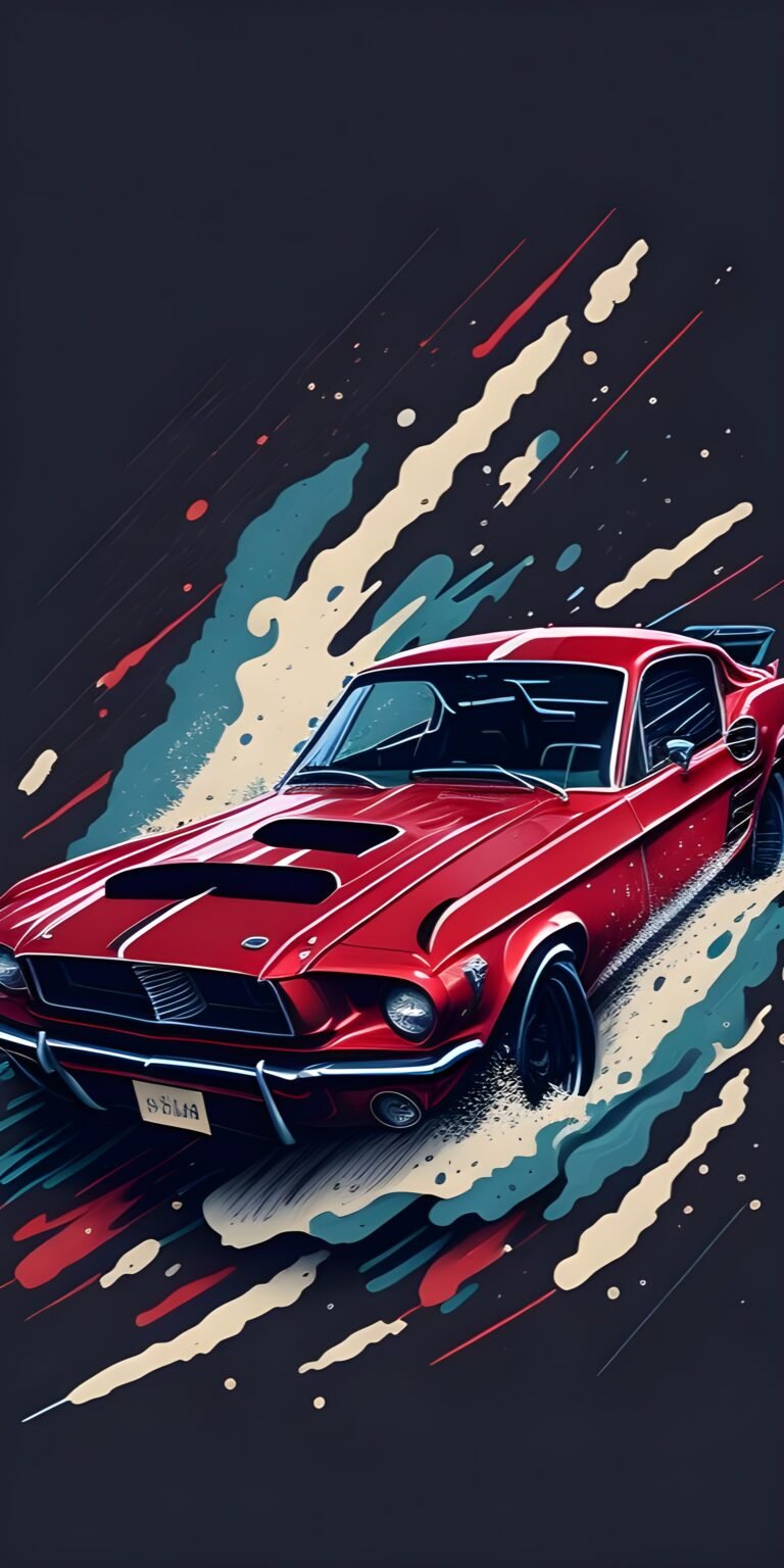 Red Car Minimalist Wallpaper Mobile