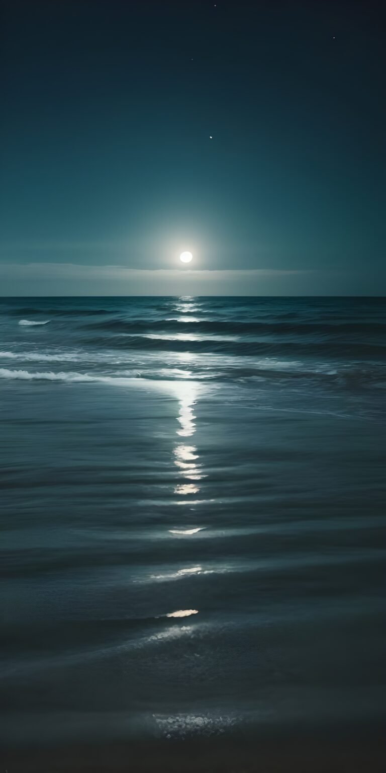 Sea Wallpaper, Night, Moon