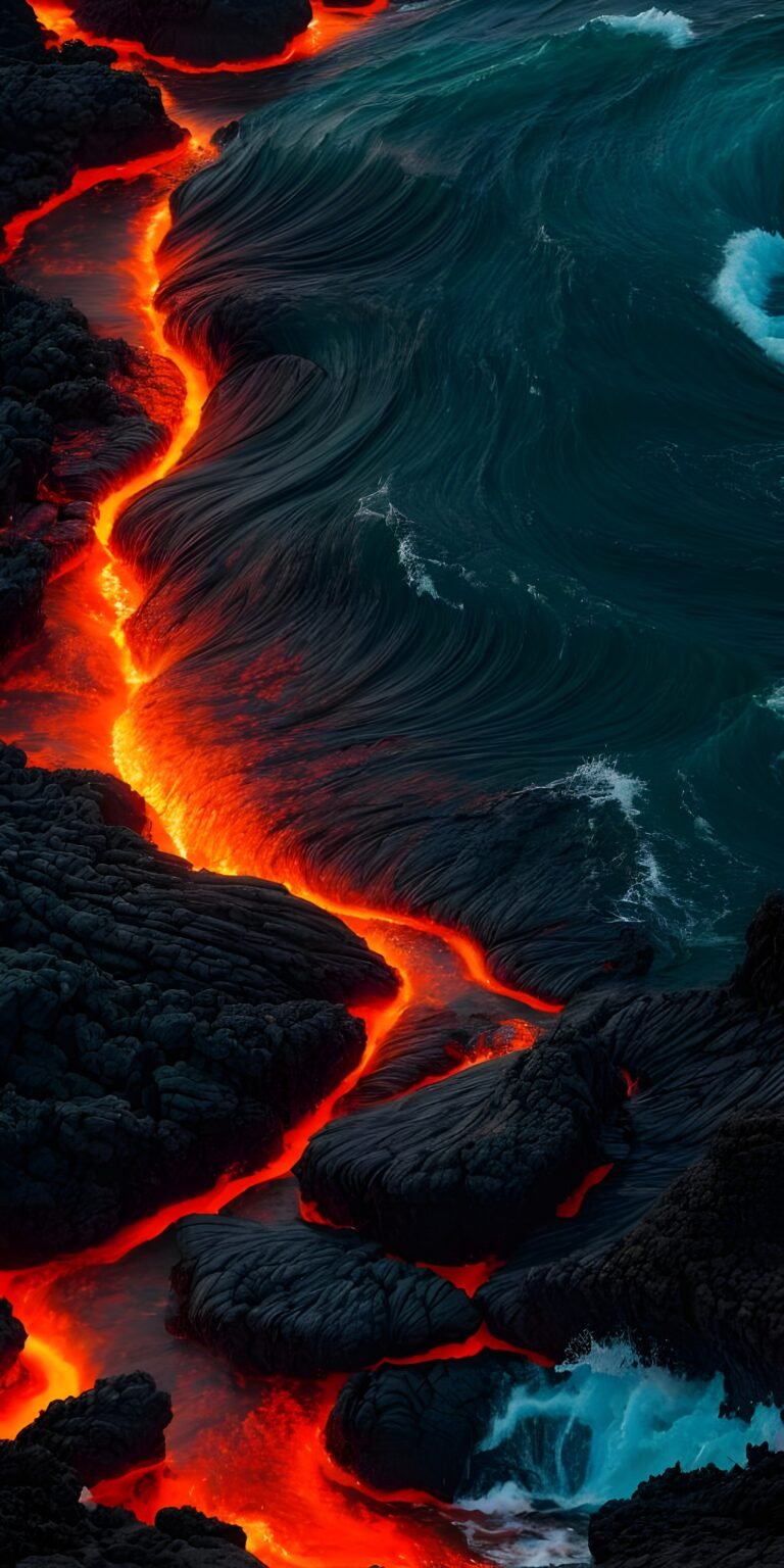 Sea Wallpaper Volcano Magma Phone Background