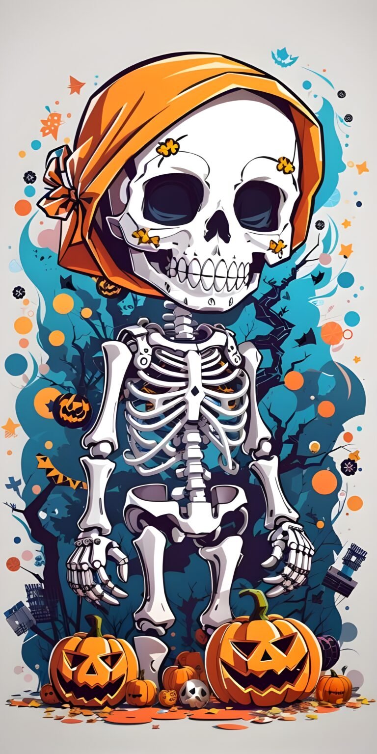 Skull, Vibrant, White,Halloween, Background, Dark