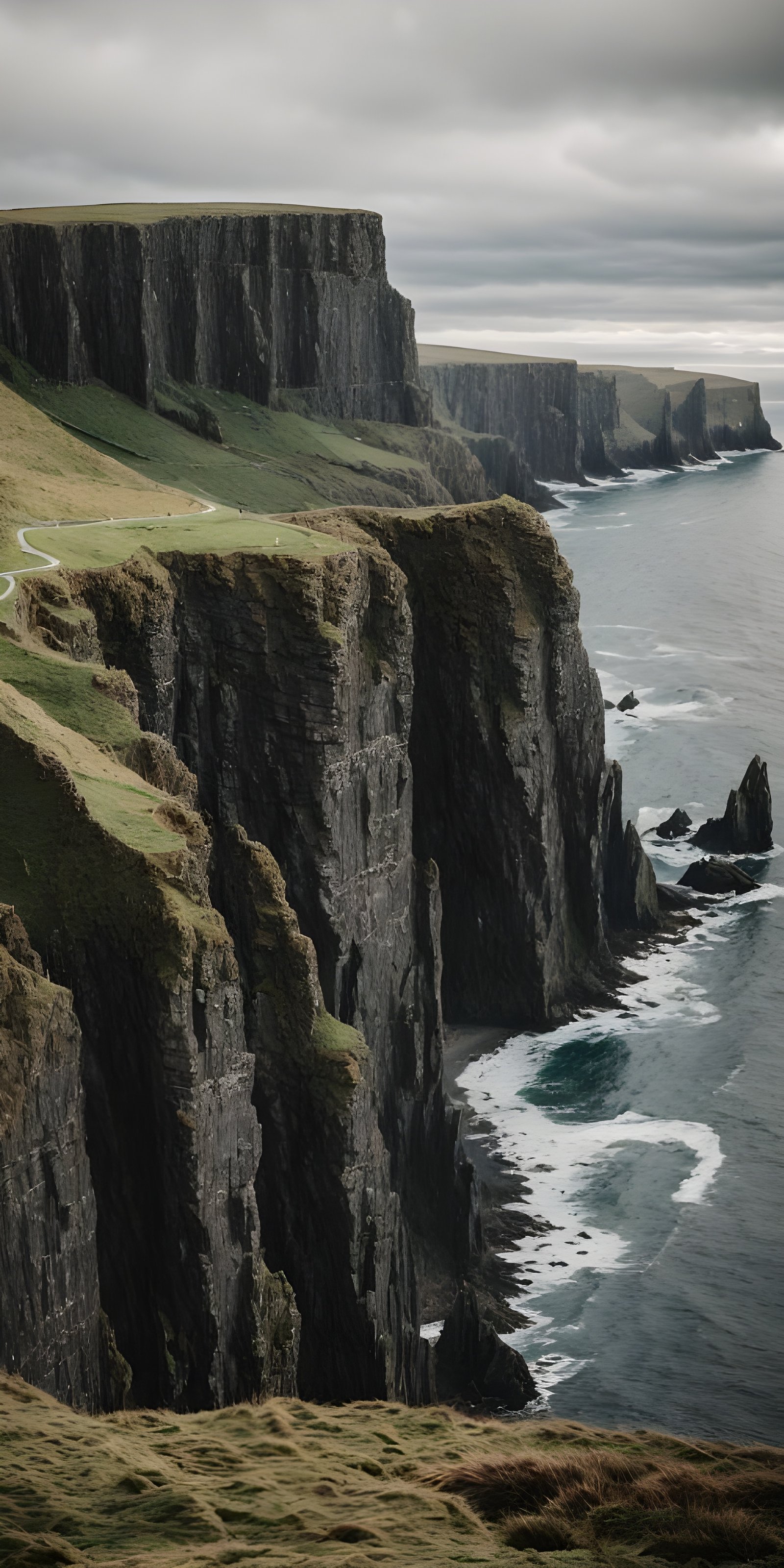 Towering cliffs along the coast of Ireland, World Places, Landscape