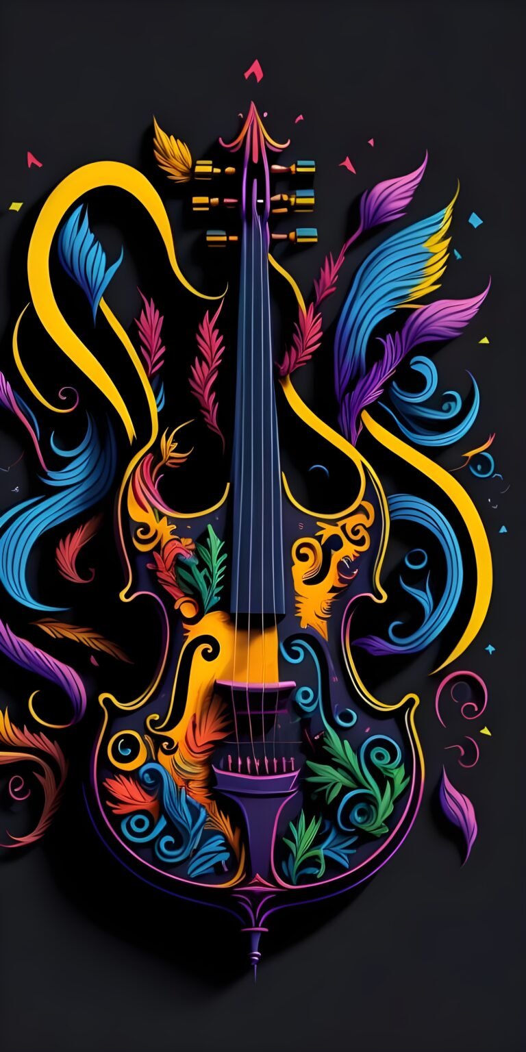 Vibrant Guitar, Music Wallpaper HD