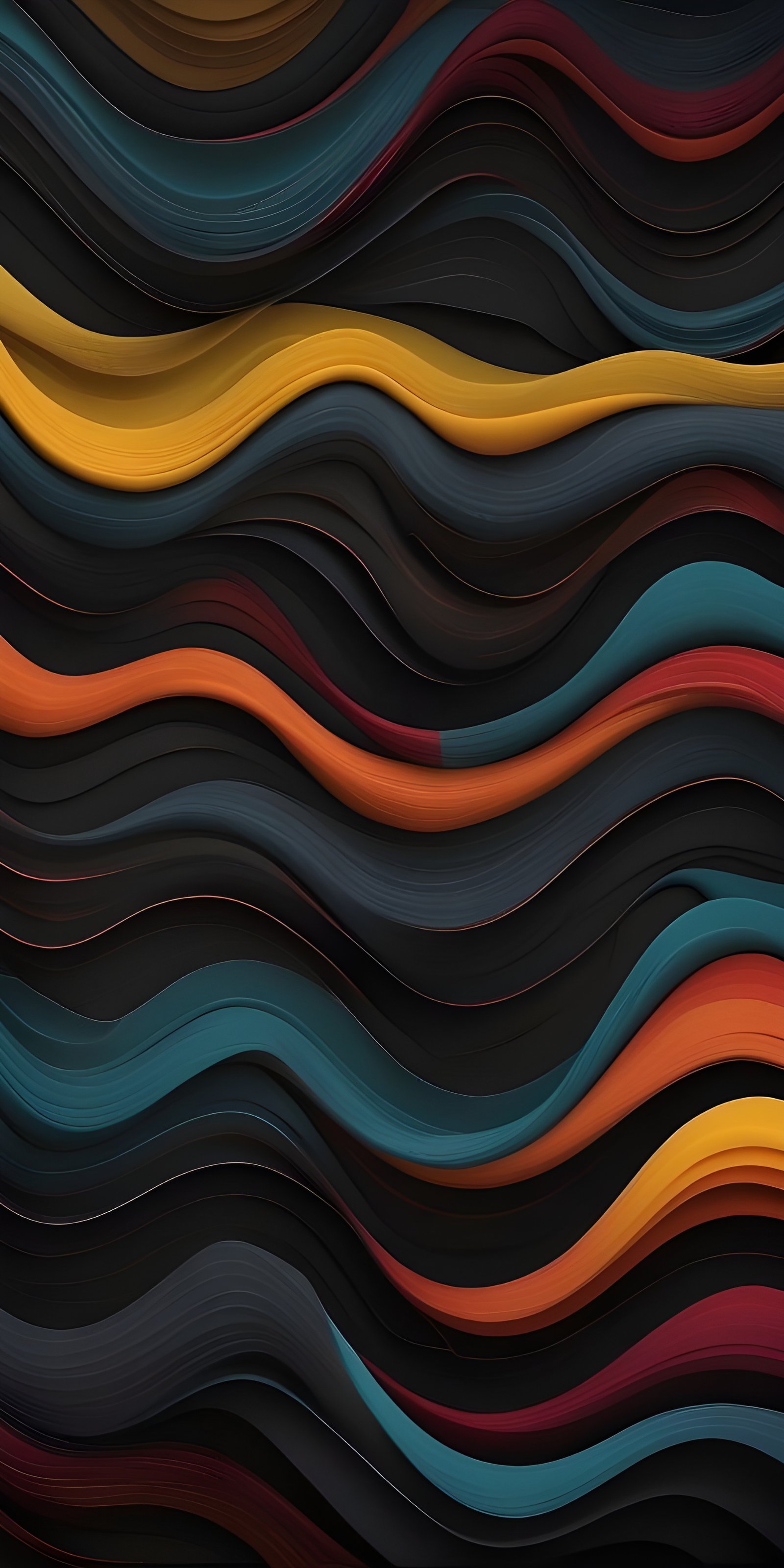 Waves Abstract Wallpapers for Phone, Black