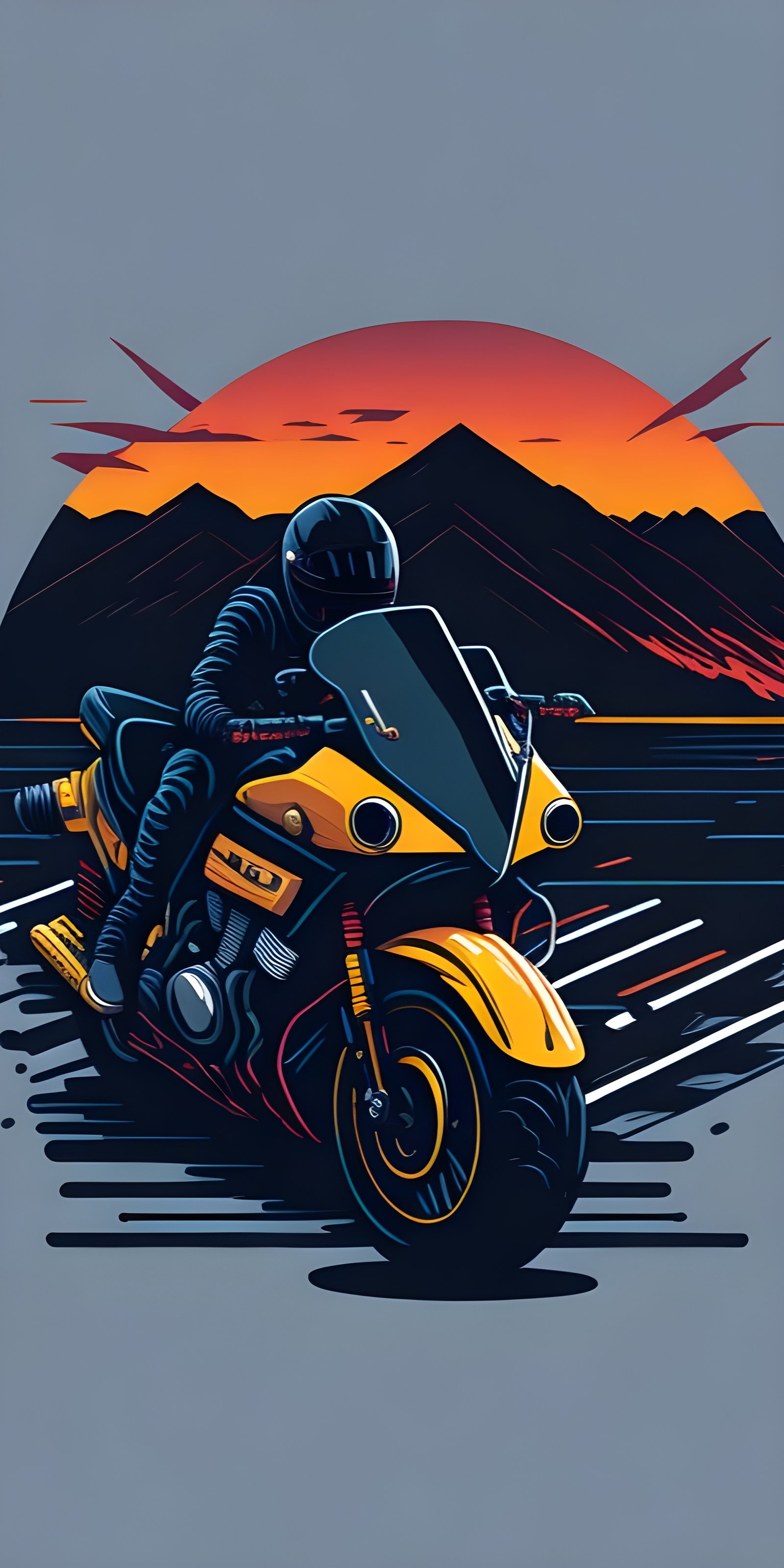 Yellow Bike Wallpaper Minimalist, Motorbike