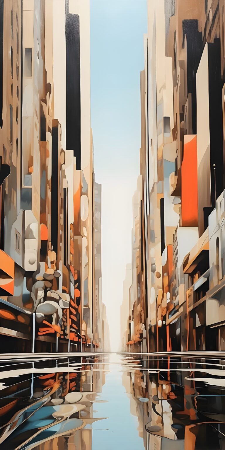 Abstract Art Phone Wallpaper, Buildings Shining