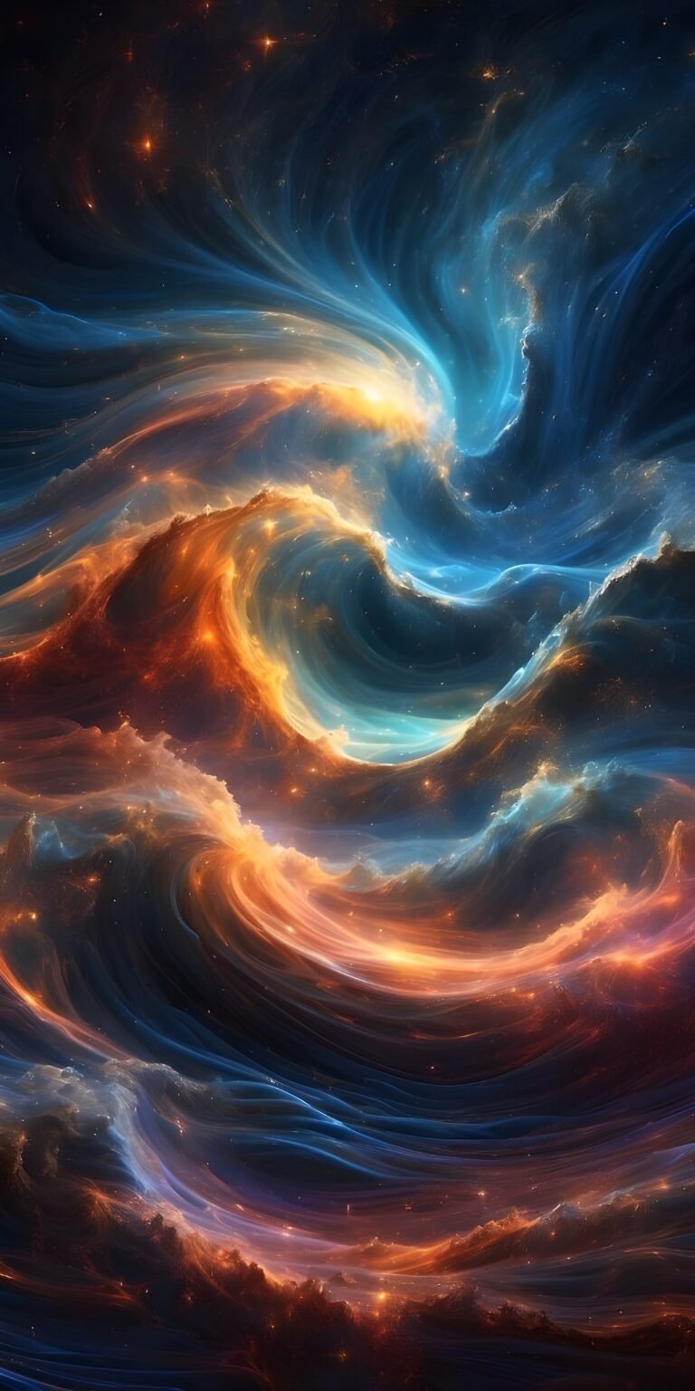 Abstract Art Phone Wallpaper, Vibrant Galaxy