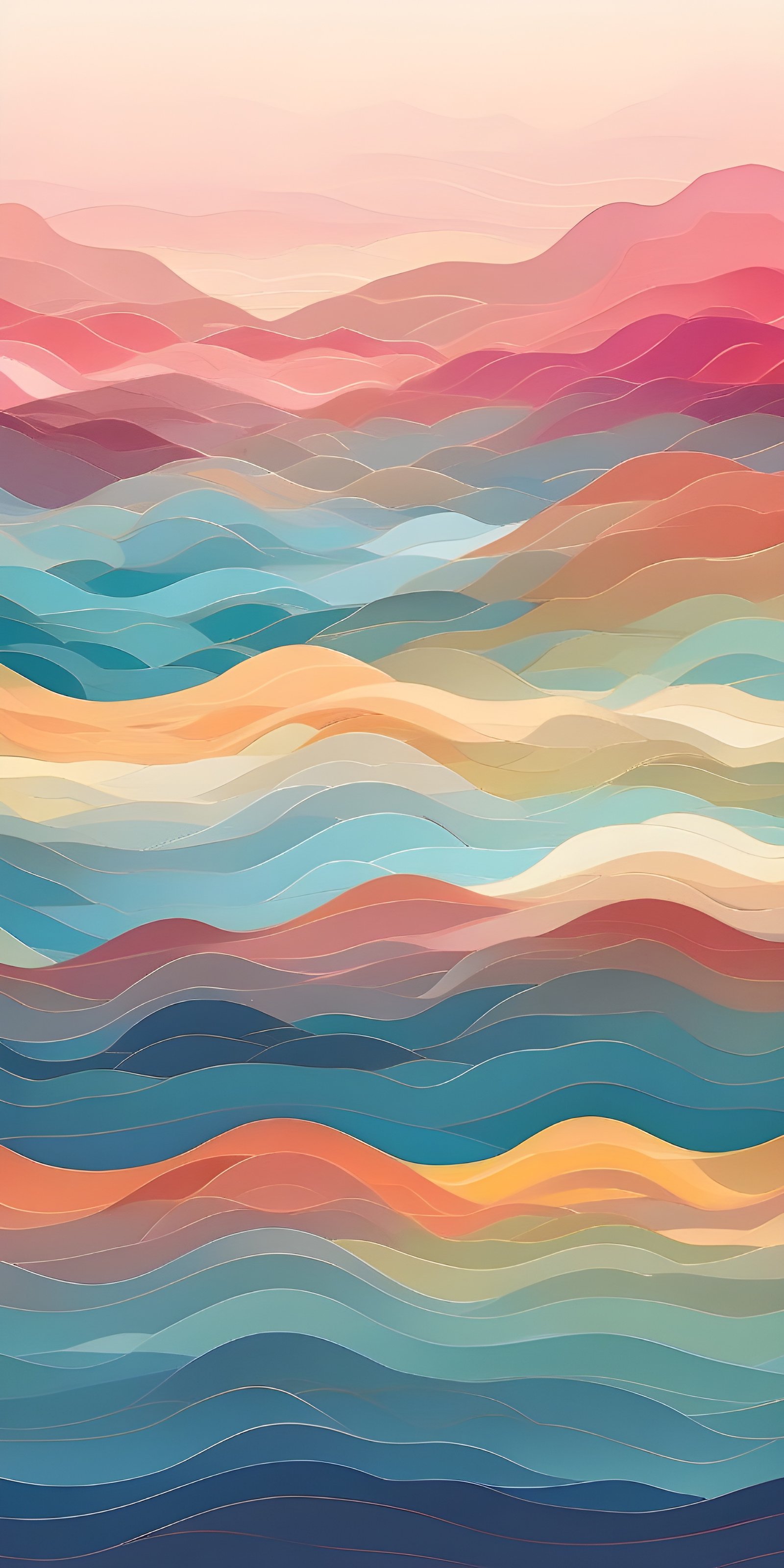 Abstract Art Phone Wallpaper, Waves, Colors