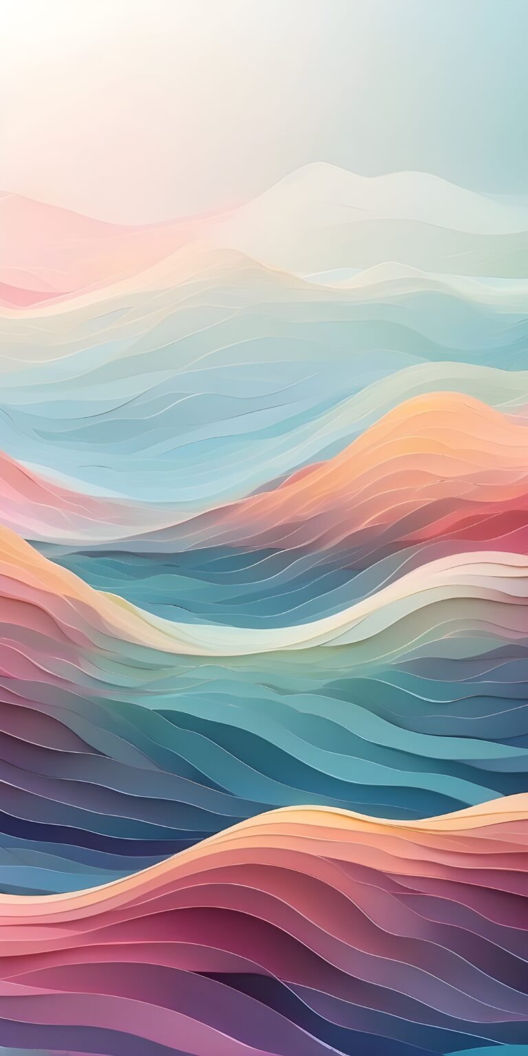 Abstract Art Phone Wallpaper, Waves, White