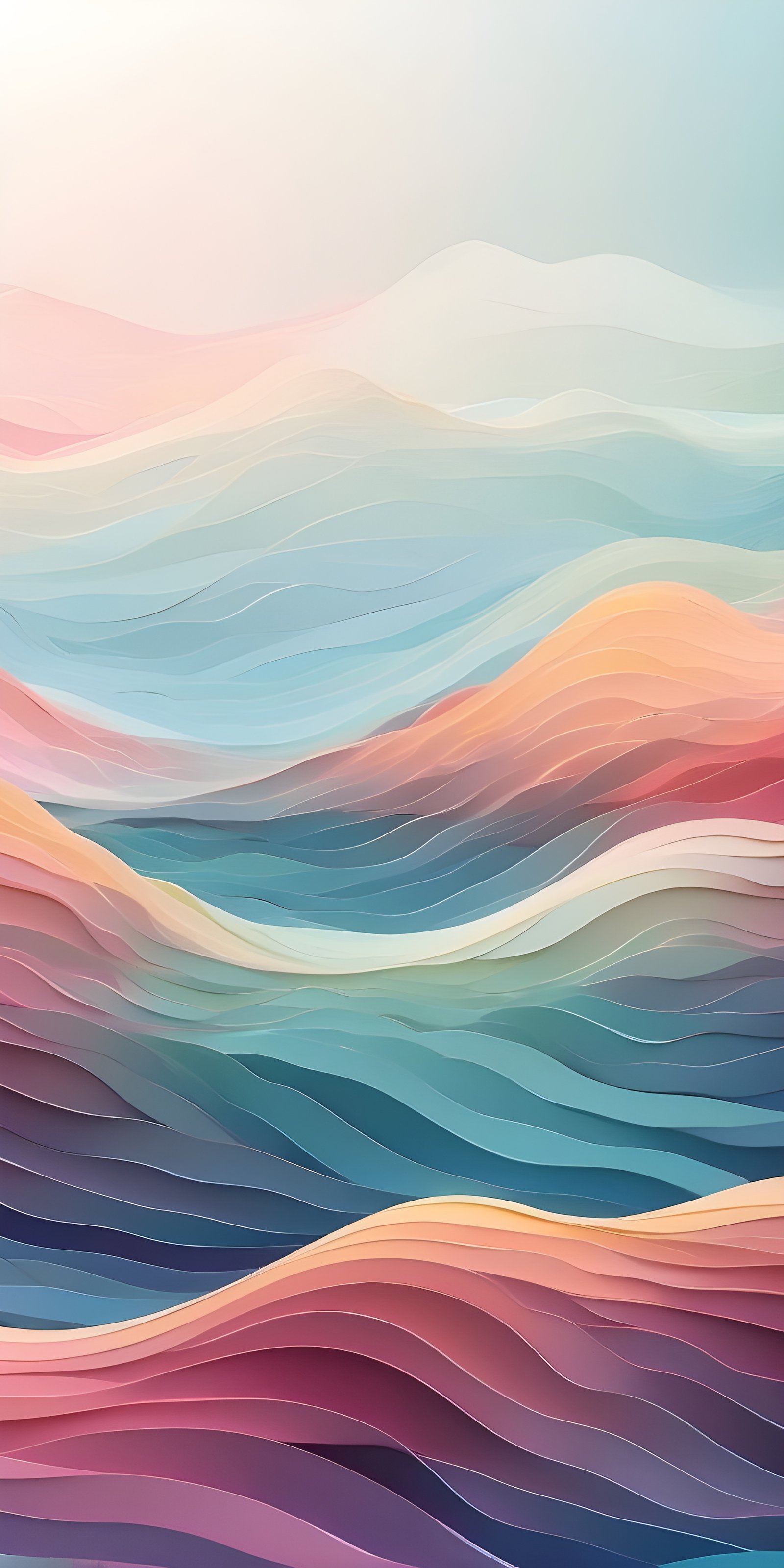 Abstract Art Phone Wallpaper, Waves, White
