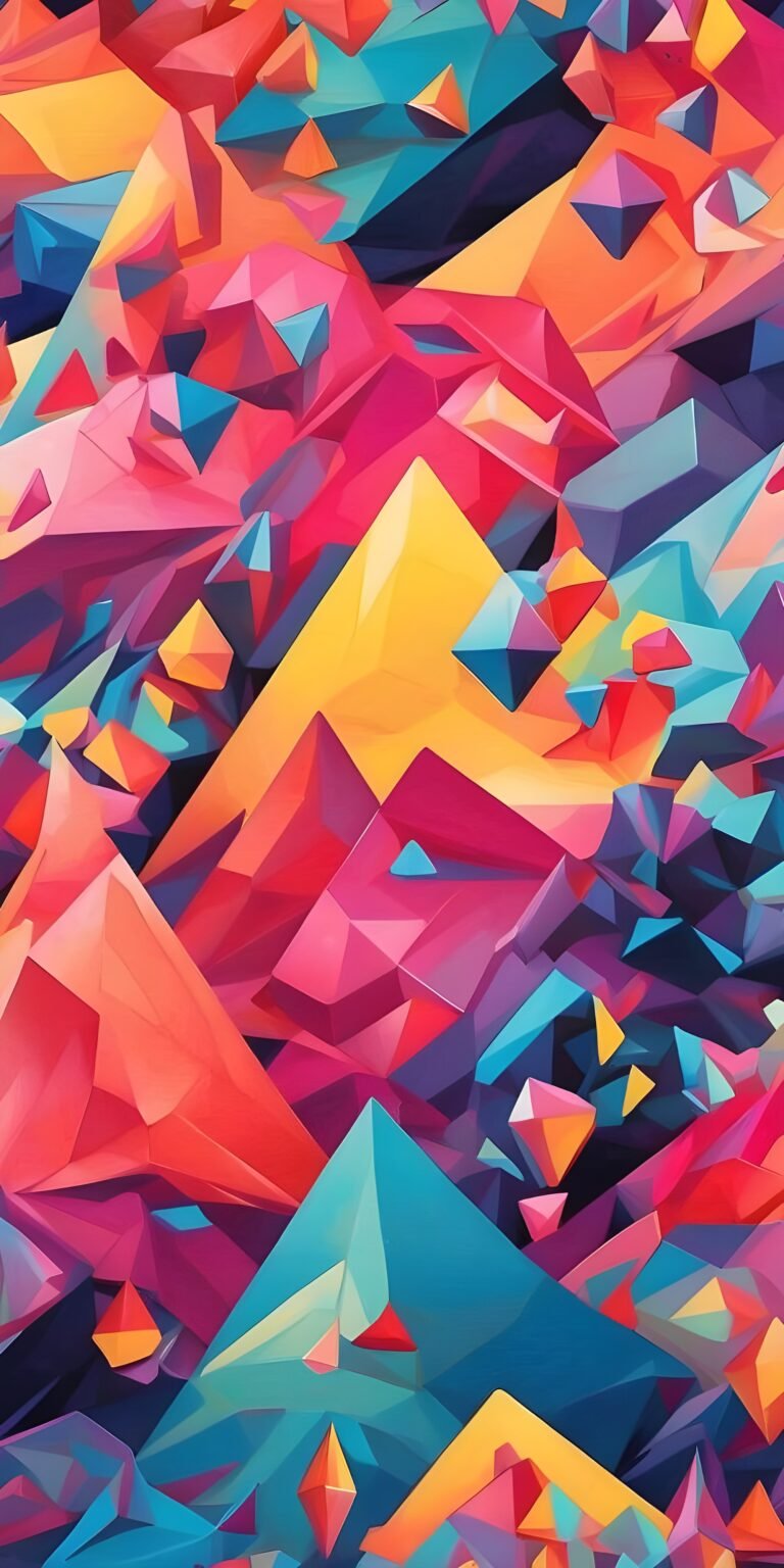 Abstract Geometric Phone Wallpaper, Colorful, Lines