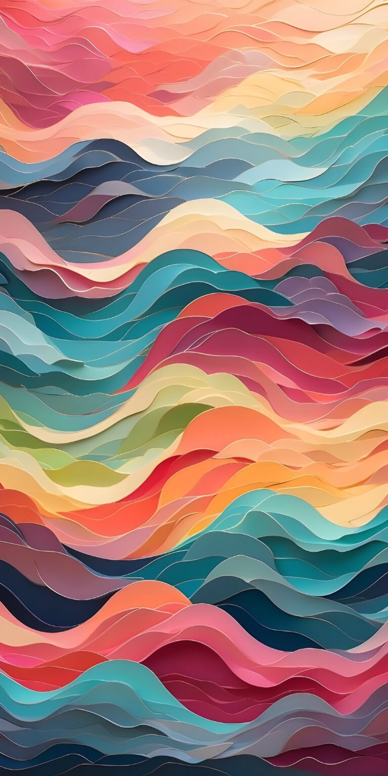 Abstract Geometric Phone Wallpaper, Colors, Waves