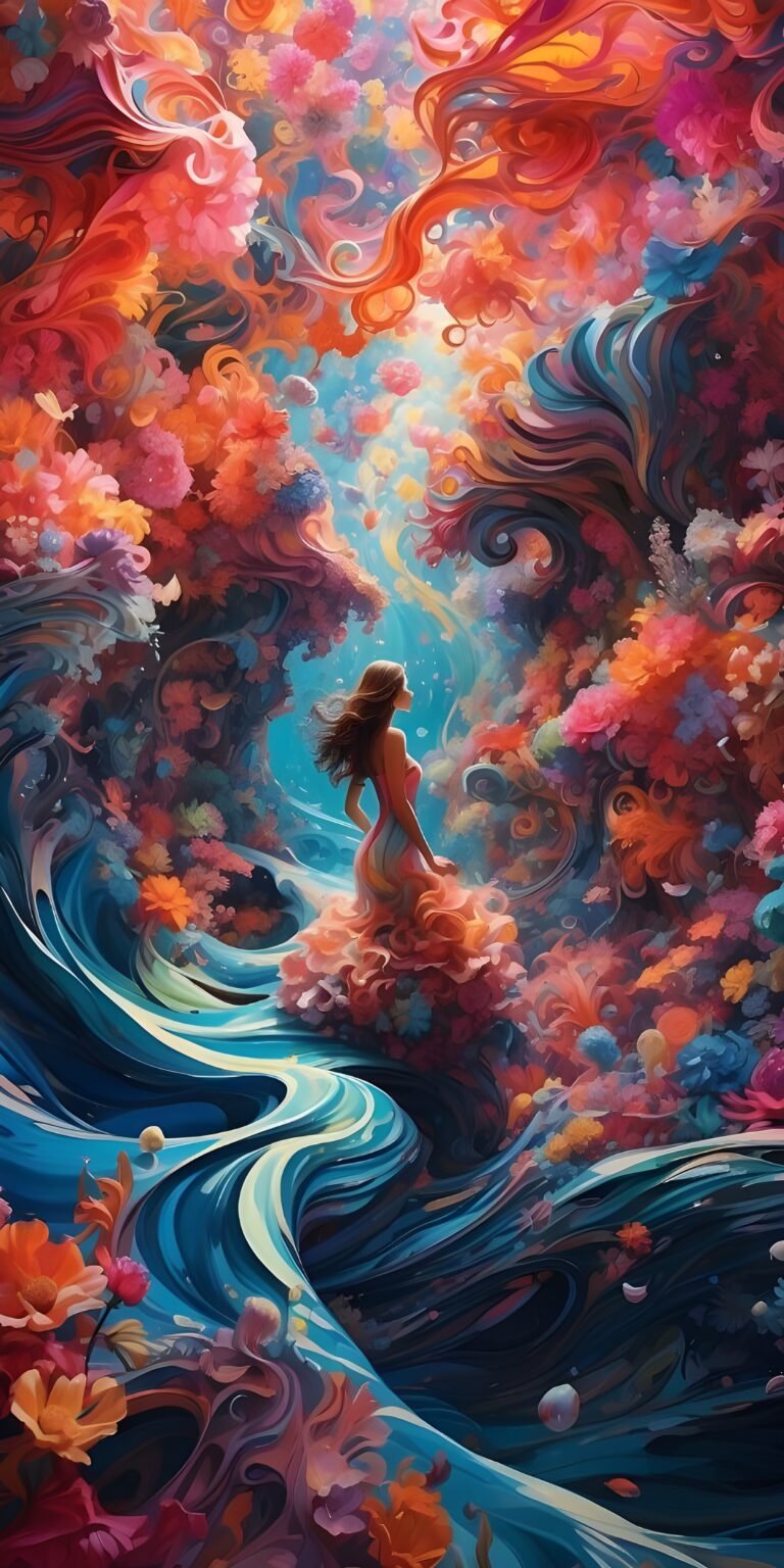 Best Waves, Girl, Abstract Paint Phone Wallpaper HD