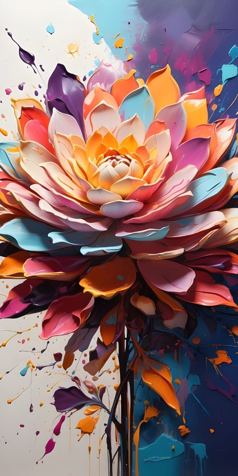 Flower Abstract Paint Phone Wallpaper