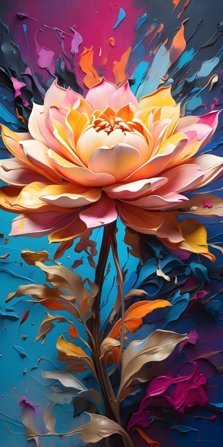 Flower Abstract Paint Phone Wallpaper, Best