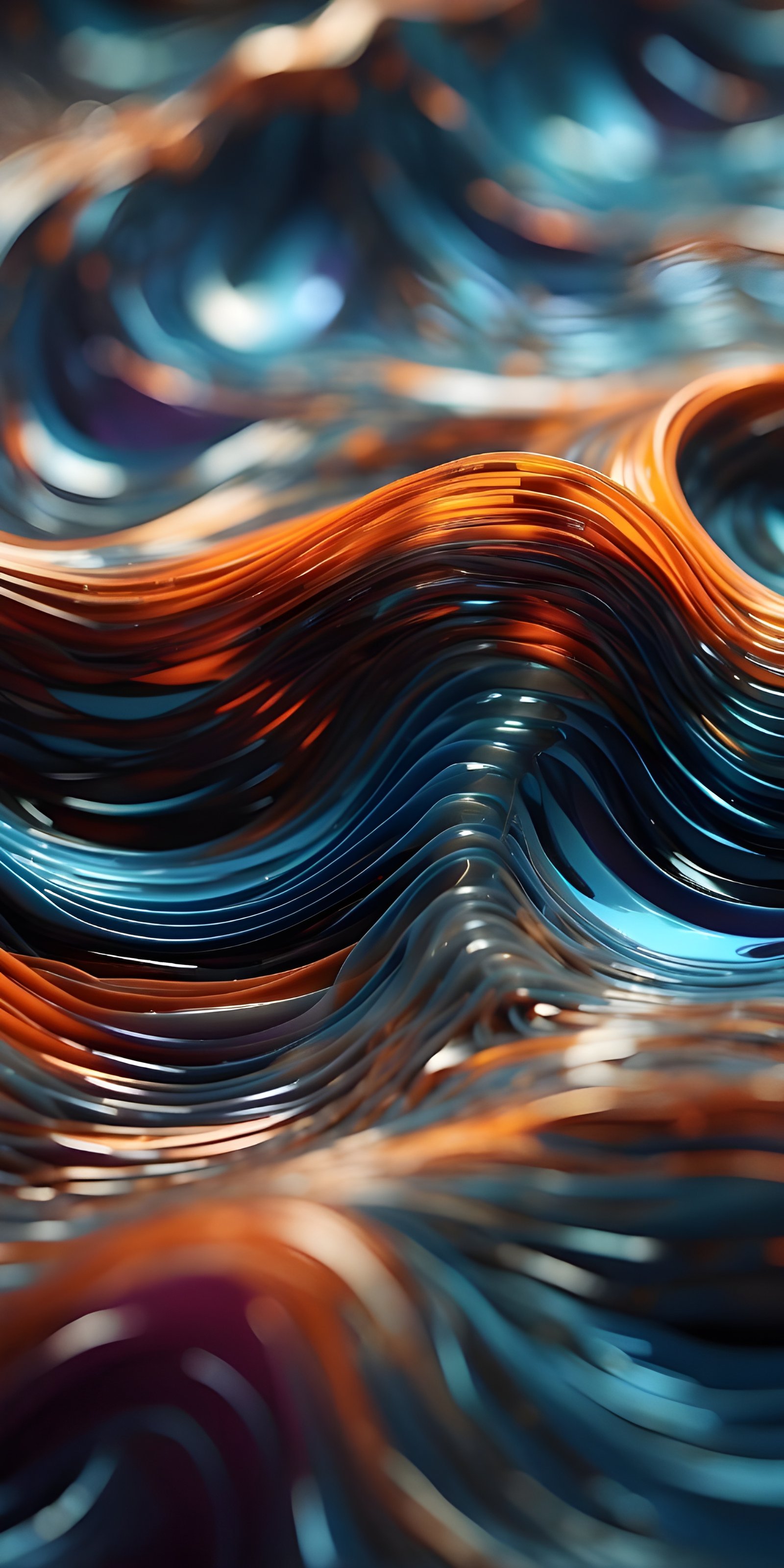 Modern Abstract Phone Wallpaper HD, Waves, Vibrant