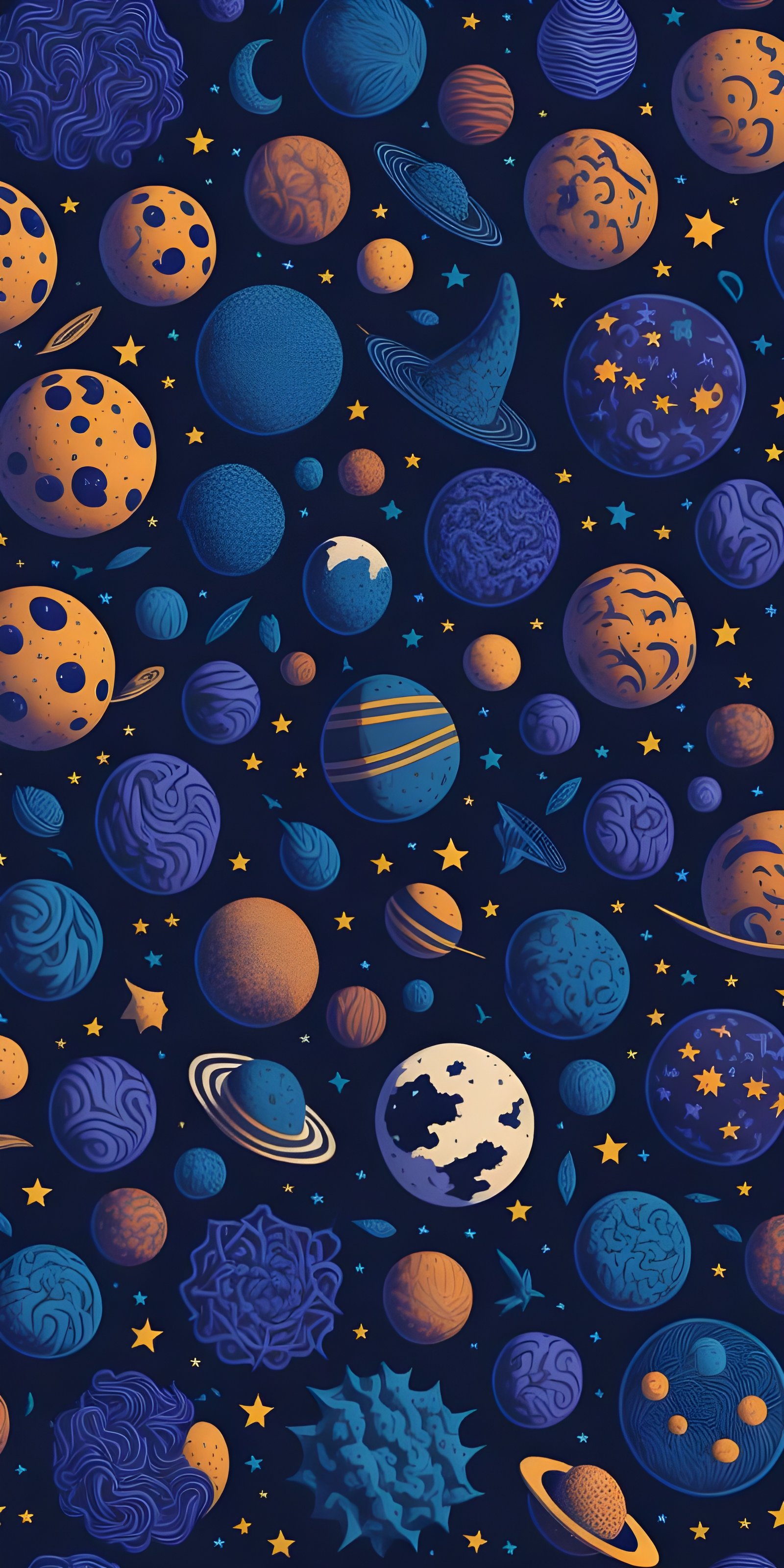 Planets, Galaxy Phone Wallpaper, Blue