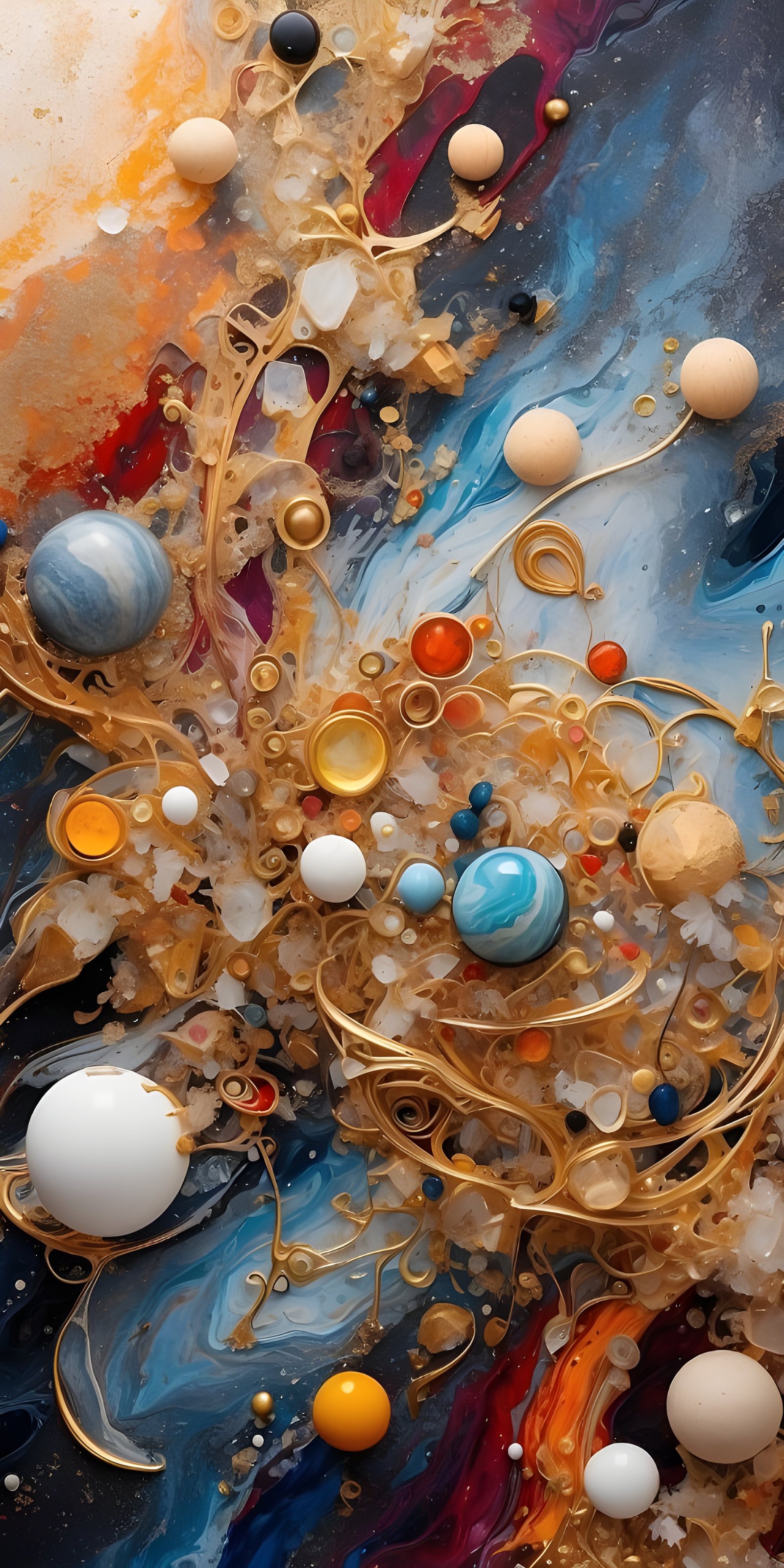 Planets Modern Abstract Phone Wallpaper HD, Galaxy